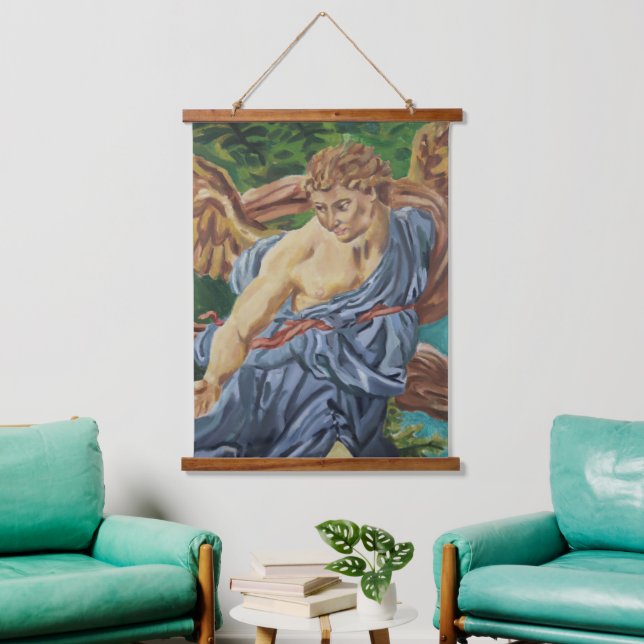 painting of an angel hanging tapestry (Living Room)