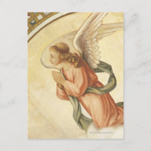 Painting of an angel praying postcard