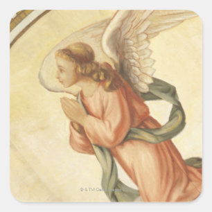 Painting of an angel praying square sticker