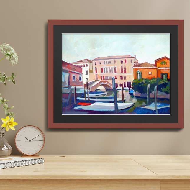 Painting of Boats From Dorsoduro, Venice, IT Poster (Creator Uploaded)