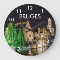 Painting of Bruges old town and Belfry tower