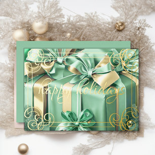 Painting of Christmas Gifts Mint Green