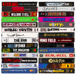 Painting of Classic Skateboarding VHS Tapes Skateboard<br><div class="desc">Painting of Classic Skateboarding VHS Tapes</div>
