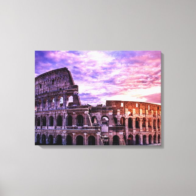 Painting of Colosseum in Rome at sunset Canvas Print (Front)