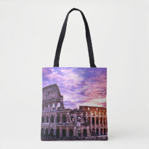 Painting of Colosseum in Rome at sunset Tote Bag