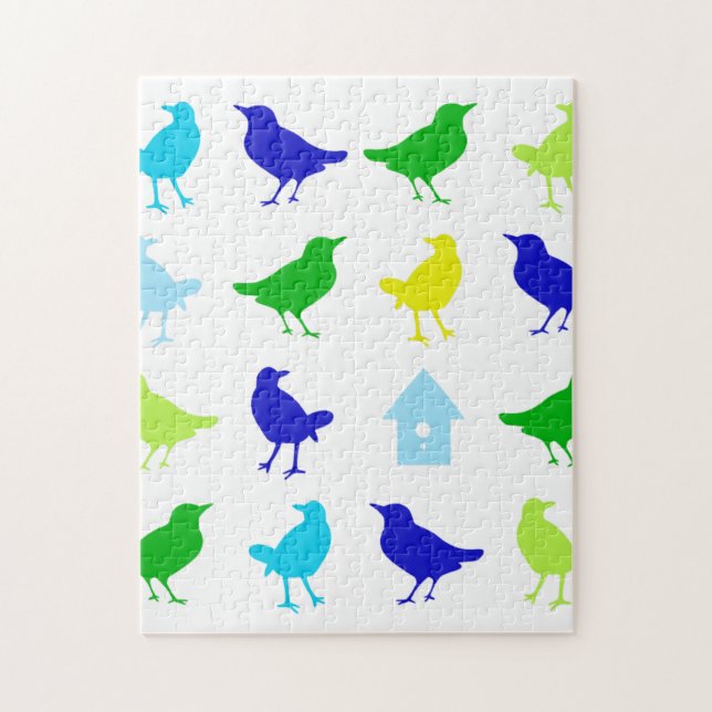 Painting of Coloured Birds by Chariklia Zarris Jigsaw Puzzle (Vertical)