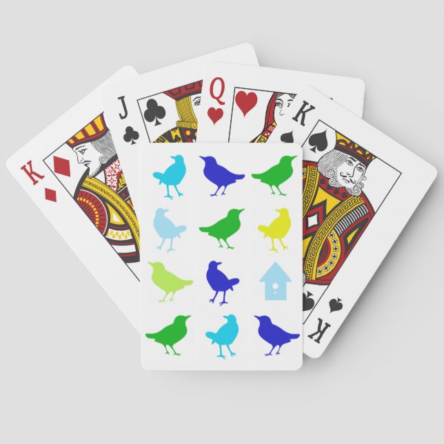 Painting of Coloured Birds by Chariklia Zarris Playing Cards (Back)