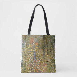 Painting of Crucifix with a Statue of Virgin Mary Tote Bag