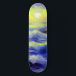 Painting of dark blue sea waves under the sun skateboard<br><div class="desc">Painting of dark blue sea waves under the sun</div>