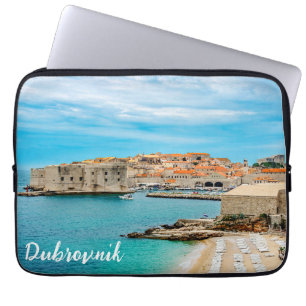 Painting of Dubrovnik beach Laptop Sleeve
