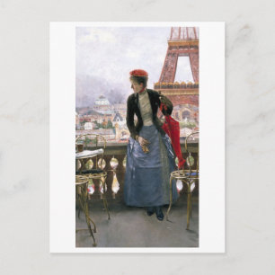 Painting of Eiffel Tower Postcard