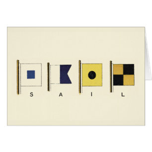 Painting of Four Flags with Sail Written Beneath
