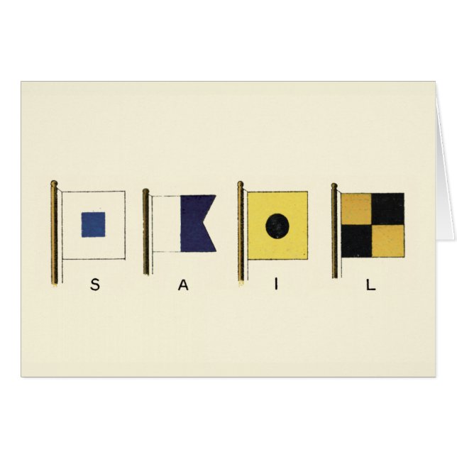 Painting of Four Flags with Sail Written Beneath (Front Horizontal)