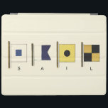 Painting of Four Flags with Sail Written Beneath iPad Smart Cover<br><div class="desc">A not so subtle entreaty to travel the seas,  this painting features four flags with the word "sail" written beneath them. Do you feel the call of the ocean? A perfect gift for that special someone you want to take a cruise with you!</div>