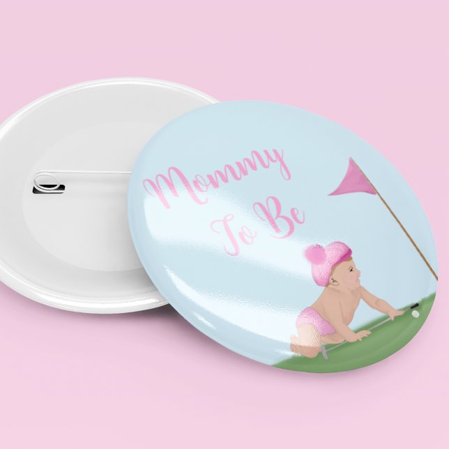 Painting Of Golf Baby Girl Sweet Caddy Big Sister 6 Cm Round Badge (Creator Uploaded)