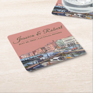 Painting of Grand Canal, Venice, Italy Square Pape Paper Coaster