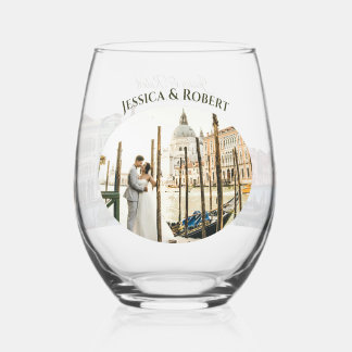 Painting of Grand Canal, Venice, Italy Stemless Wine Glass