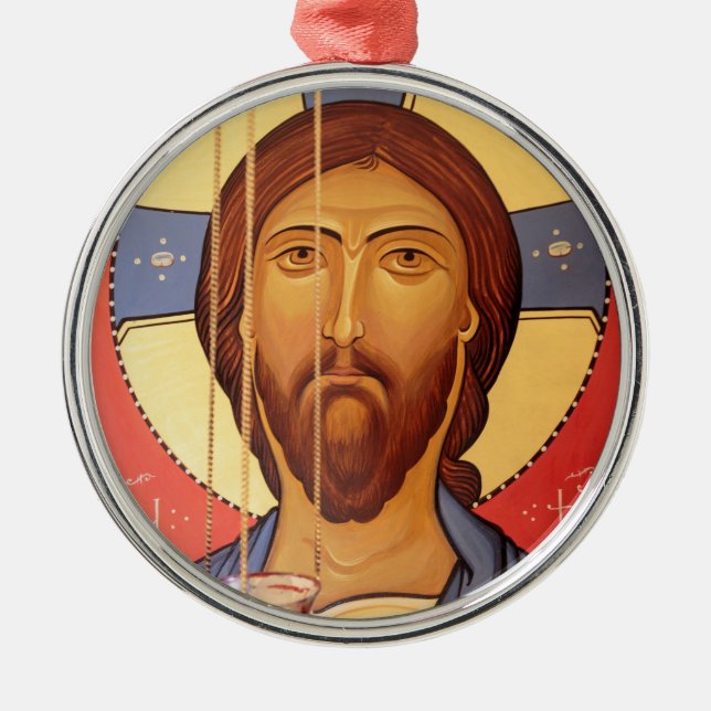 Painting Of Jesus Metal Tree Decoration (Front)