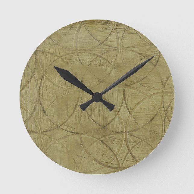 Painting of Linked Circles by Jennifer Goldberger Round Clock (Front)