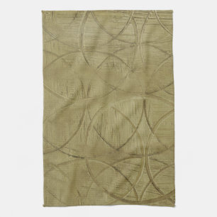Painting of Linked Circles by Jennifer Goldberger Tea Towel