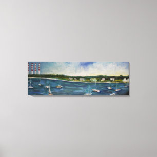 Painting Of Northport Harbour N.Y Reproduction Canvas Print