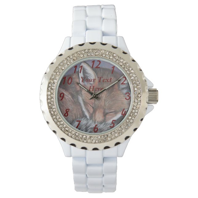 painting of red fox sleeping wildlife watch (Front)