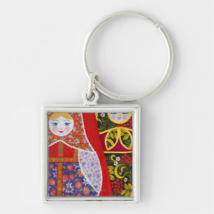 Painting of Russian Matryoshka doll Key Ring