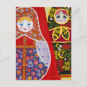 Painting of Russian Matryoshka doll Postcard