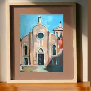 Painting of San Giovanni in Bragora, Venice, Italy Poster