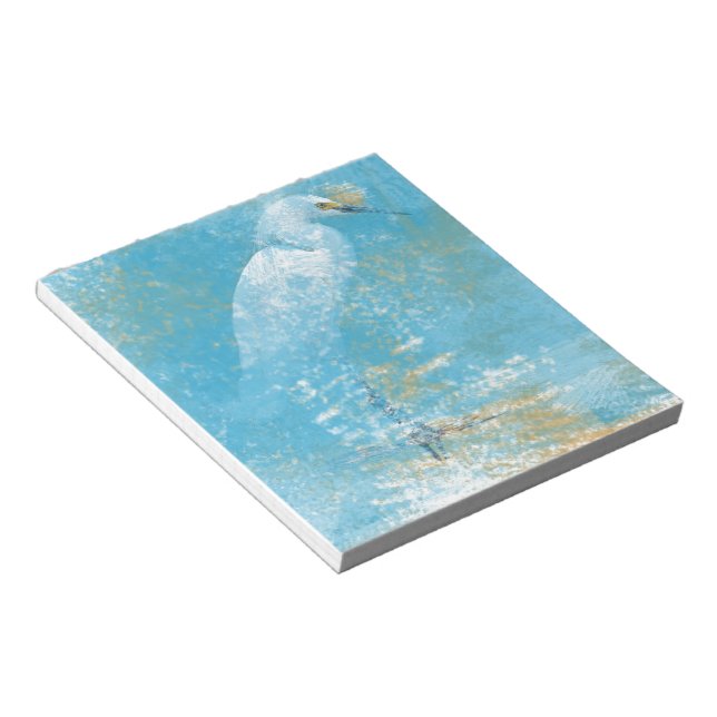 Painting of Snowy Egret | Notepad (Angled)
