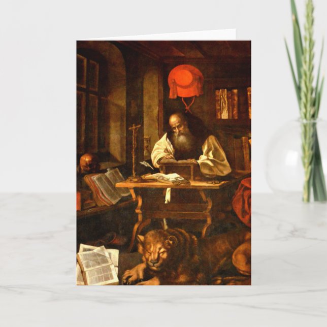 Painting of St Jerome Holiday Card (Front)