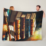 Painting of Stack of Old Books Cosy Reading Fleece Blanket<br><div class="desc">Painting of Stack of Old Books Cosy Reading</div>