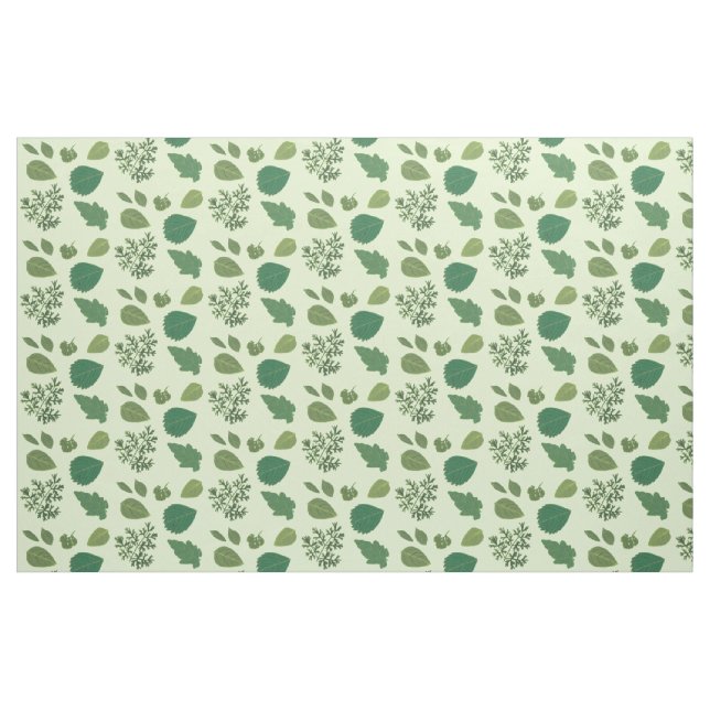 Painting of Summer Garden Leaves, Variety, Fabric (Fat Quarter)