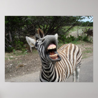 painting of the happy chezzy zebra poster
