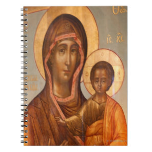Painting of the Virgin Mary with Jesus Christ Spiral Notebook
