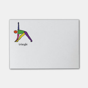 Painting of triangle yoga pose with Sanskrit text. Post-it Notes