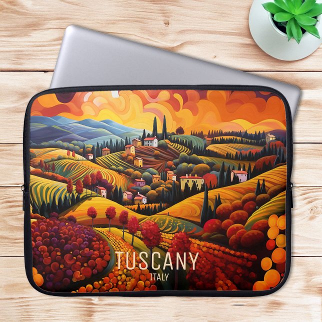 Painting of Tuscany in Autumn | Italy Travel | Art Laptop Sleeve (Painting of Tuscany in Autumn | Italy Travel | Art Laptop Sleeve)