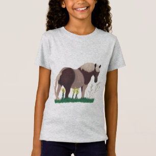 Painting of Two Toned Horse in Grass, Tshirts