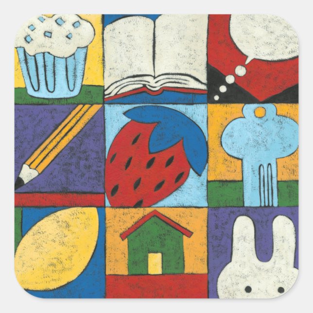 Painting of Various Objects by Chariklia Zarris Square Sticker (Front)