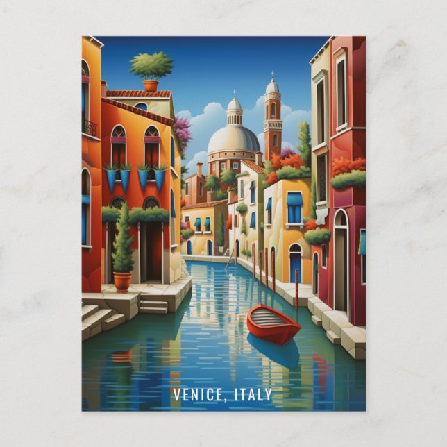 Painting of Venice Canal | Italy Travel | Art Postcard (Front)