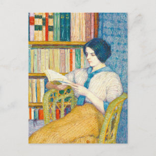 Painting of Woman Reading Postcard