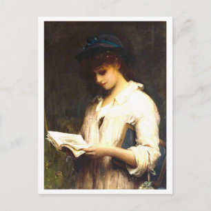 Painting of Woman Reading Postcard
