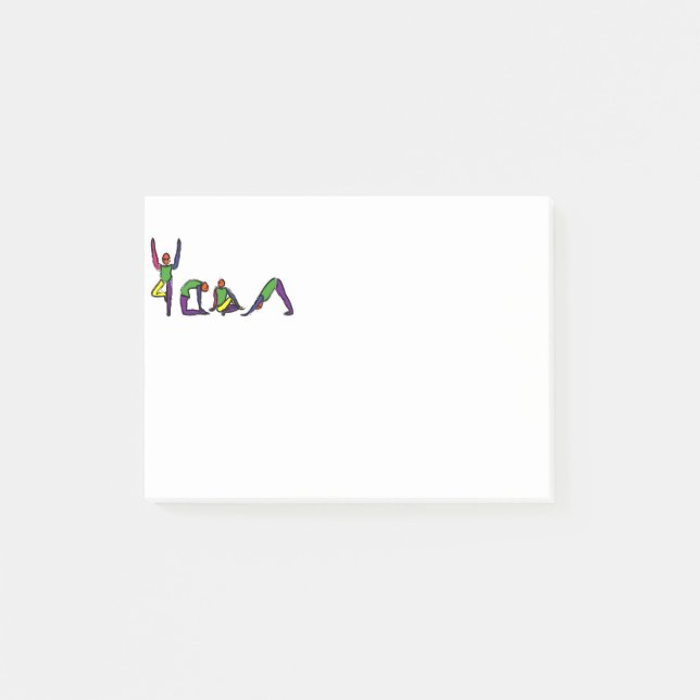 Painting of yoga poses spelling YOGA. Post-it Notes (Front)