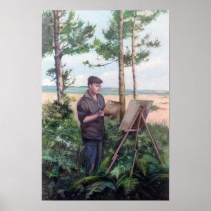 Painting Outdoors (Self Portrait) Poster