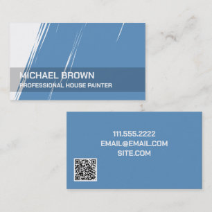 Painting Painter QR Blue Business Card
