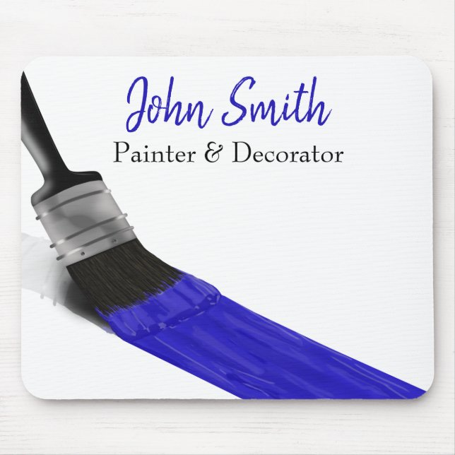 Painting Painter Service Company Brush Blue Mouse Pad (Front)