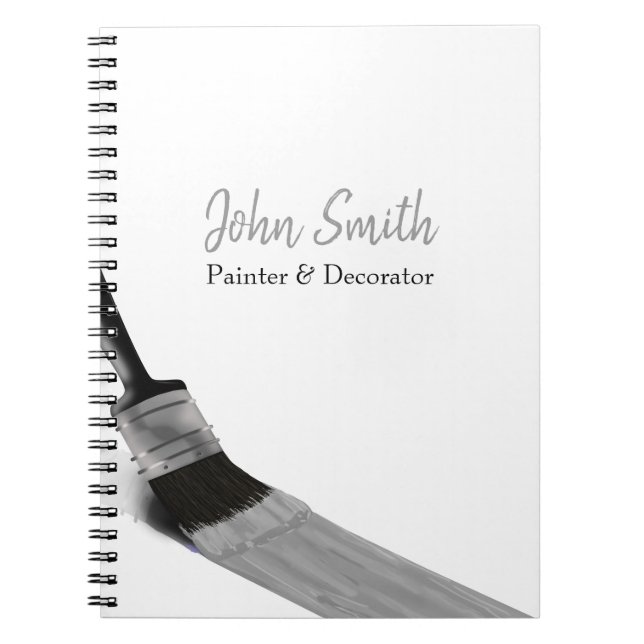 Painting Painter Service Company Brush Grey Notebook (Front)