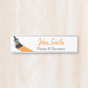 Painting Painter Service Company Brush Orange Door Sign