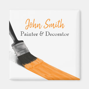 Painting Painter Service Company Brush Orange Magnet