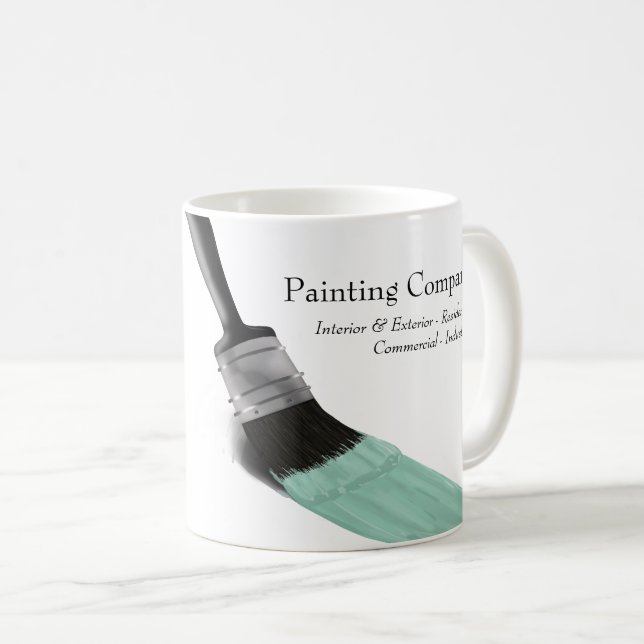 Painting Painter Service Company Brush Pastel Mint Coffee Mug (Front Right)